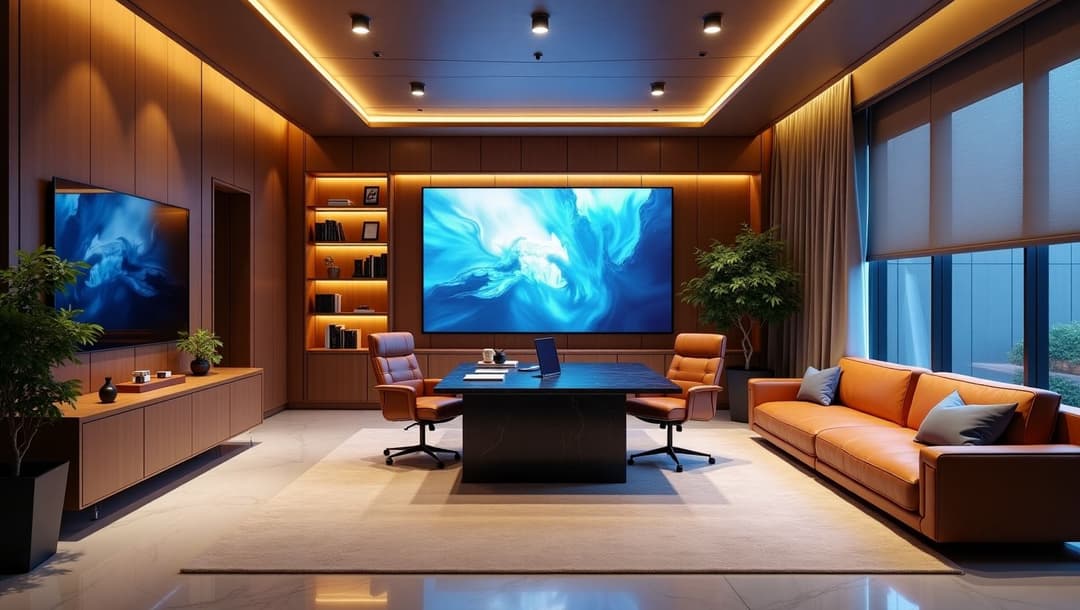 Ultra-Modern Managing Director Cabin Interior Designing Concept: A Fusion of Power, Luxury, and Smart Technology